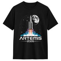 Artemis 2 Mission Logo T Shirt for Couple Design Tee Shirt Short-Sleeved Vintage Men Women Te M
