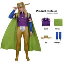 Jojo keisti nuotykiai Julius Cezaris Zeppeli Cosplay kostiumas vaikams ir suaugusiems, pagamintas iš poliesterio Kids 120cm blue