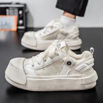 Men's Low-Top Canvas Sneakers Flat Bottom Casual ShoesSummer Trendy Sports Shoes New Round Toe Rubber Sole Non-Leather Material 39