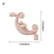 Oak Home Furniture Onlay Decal Decorative Wood Appliques Corner Applique Carved Wave Flower 15