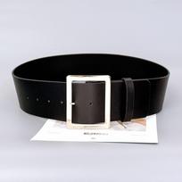 Madingas moteriškas juodas kvadratinės sagties korseto diržas - universalus aksesuaras suknelėms ir paltai 7.5cm Wide, 110cm Long juoda