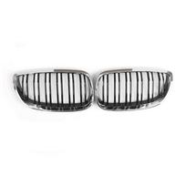 Dual Slat Front Kidney Grille Racing Style For BMW 3 Series E92 E93 Coupe 2006-2010 Gloss Black+ Chrome 51137157277