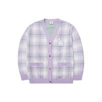 MLB Los Angeles Dodgers Plaid Casual Loose Knit Sweater Unisex sweater Purple 3AKC00121-07LDL L