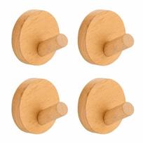 4pcs Solid Wood Wood Hook Beech Walnut Wood Wall Hook Robe Hook Towel Hook  Clothes Storage