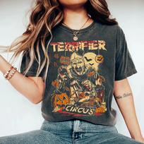 Terrifier Baisus Filmas Marškinėliai Siaubingas Klounas Helovino Kostiumas Drabužiai Trumpomis Rankovėmis Marškinėliai Unisex Unisex Moterims Visų Sezonų Drabužiai S