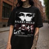 Silent Hill Printed Womens Tshirt SpringSummer Fashion Trend Pure Cotton Top Neutral Short Sleeve Tshirt M black