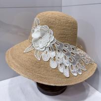High Quality Lace Flower Decorated Fisherman Hat Women's Summer Sunscreen Straw Hat Beach Vacation Hats 56-58CM
