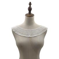 New Embroidery Lace Neckline DIY Hollowed-out Fake Collar White Handmade Curved Neckline Slim Clothes Sewing Applique