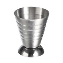 Nerūdijančio plieno matavimo puodelis su maišymo šaukštu kokteilių džigeriu, matavimo 2,5 uncijos / 5 šaukštai / 75 ml Liquor Shot komplekto baro priedai gray