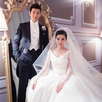 Korean Style Cathedral Lace Trim Veil with Extra Long Train for Wedding and Bridal Photoshoots Above 175cm