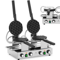 Double bubble waffle maker for bubble waffles, Teflon, 2 x 1400 W