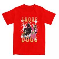 Snoop Dogg Rapper Hip Hop Dog T Shirt Men Cotton Cool T-Shirts Round Collar Tees Short Sleeve Tops XXXXL raudona