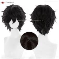 P3RE Amamiya Ren Cosplay Perukas Juodi Perukai P5 JOKER Anime Cosplay Perukas Kurusu Akira Dėl Karščiui Atspari Sintetinė Plaukų Helovinas (as the picture,One Size) black