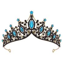 Baroque Queen Tiaras and Crowns Rhinestone Diadem for Bridal Princess Wedding Crown Hair Jewelry Party Birthday Accessories black