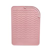 Portable Silicone Heat Resistant Mat Hair Straightener Curler Insulation Pad Non-Slip Anti Heat Mat Hair Styling Tool For Travel 3pcs brown