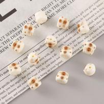 Tagua Nut Collection: Lucky Cat, Cat Paw, Lotus Flower Beads for DIY Bracelets & Necklaces. gray
