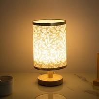 NuFeng Retro Solid Wood USB Dimmable Bedside Lamp