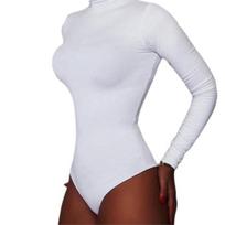 Women Bodysuit Solid Color Turtleneck Sexy Hip Wrap Stretchy One-Piece Underwear for Yoga S balta