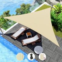 Silver-Coated 3m Triangle Sunshade & Rainproof Tarp for Outdoor Balcony/Courtyard. 2x2x2M smėlis