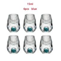 6pcs 15ml Luxury Crystal Glass Whisky Sake Shochu Bar Liqueur Gold Foil Glass Drinkware Set Hard Liquor Wine Glass Tea Cup Gifts 6pcs žalia