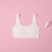 Girls' Development Period Ice Silk Bra - Adolescent Vest with Pen Print 85A white