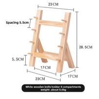 Japanese Sushi Sashimi Display Knife Holder Knife Holder Commercial Kitchen Storage Solid Wood High Quality beige