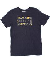 HURLEY Mens Graphic T-Shirt Top Small Navy Blue Cotton CL50 XXXL gray