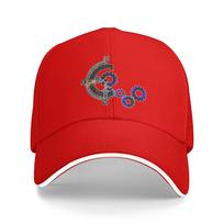 Stylized Clock Face Showing RoUnisex Numerals Chrono Trigger Hunting Baseball Caps Unisex Tactical Hip Hop Trucker Cap Girl Sun Hats One Size red