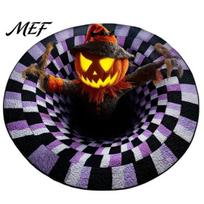 Halloween Area Rug 3D Rug, Bottomless Pit Illusion Quilted Look Floor Stylish Holiday Interior Mat Mat, Non-Slip Spooky for Living Room Bedroom Decor 60cm A