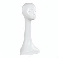 Mannequin Head with Bust Glossy Female LongNeck Hairpiece Stand for Retailers, Window