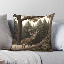 Whitetail Buck Deer Hunter Square Pillowcase Polyester Linen Velvet Printed Zip Decorative Home Cushion Cover 18 30X30CM