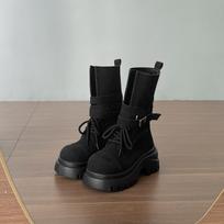 Mid Calf Women Boots Flats Platform Shoes Lace Up Casual Shoes Woman Winter 2025 New Buckle Chelsea Boots Sport Walking Shoes 35