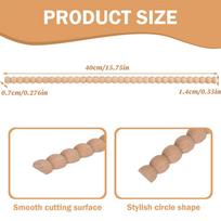 10PCS Decorative spool wood trim semi-circular wooden bead shape unfinished 3D bead wood trim suitable for handicraft decoration