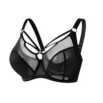 Large size underwear women's big breasts are small, anti-sagging gathering, breathable thin full cup fat M bra 75C juoda