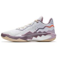 Anta Cushioning, Wear Resistant Low top Basketball Shoes Men's White Gray Purple 912531101Q-1 42