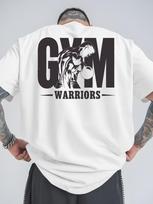 Gym Warrior Mens Cotton TShirt Summer Short Sleeve Streetwear Athletic Fit White - Men's Summer Cotton Graphic Tee S įvairiaspalvis