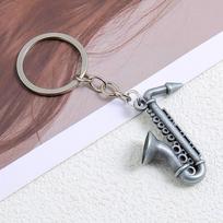 Retro Retro Mini Saxophone Keychain Metal Trumpet Tuba Key Holders Music Gift Accessories Bag Charm For Music Lovers