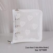 Japanese Transparent Loose-Leaf Binder with Creative Heart Lace Cover - A5/A6/A8/M5 Planner Shell In Stock