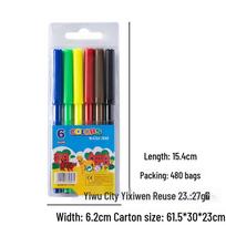 Kids Watercolor Pens Set - Fine Tip, Available in 6, 12, 18, 24 Colors for Kindergartens, Ideal for Coloring, Doodling, and Painting 12.5*0.7 cm