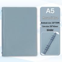Soft Leather Loose-Leaf Binder Folder - 4-Hole A4, 9-Hole B5, Detachable, High-Quality, Individually Sold gray