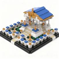 515pcs MOC Greek Temple Athenian Or Spartan Colors Architecture Model Building Blocks Creative DIY Gift Display Decor Assemble gray