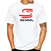 Legend Ayrton Senna Racing Logo Men White T-Shirt for Male Short Sleeves 100% Co M white