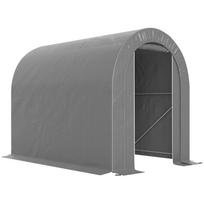 Garden Shed Outdoor Storage Tent Bike Shelter Bike Garage PE Cover Galvanised Metal Frame Grey 239 x 159 x 190 cm