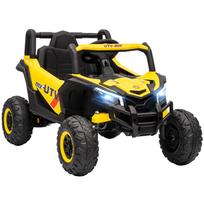 Vaikams skirta elektrinė transporto priemonė UTV 12 V, vaikams skirtas elektrinis bagis su nuotolinio valdymo pultu, 96 x 61 x 56 cm, geltonos spalvos 96 x 61 x 56 cm