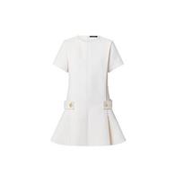 LOUIS VUITTON Short Sleeved Dress Women's White 1A9O5C 32 balta