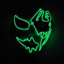 Švytinčio vakarėlio kosplėjaus kaukė neoninė kaukė LED kaukė kaukė maskarado vakarėlio kaukės LED šviečiantys rekvizitai švytintys tamsoje kostiumų reikmenys žalia