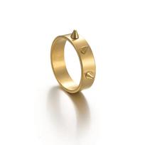 3-Spike Stainless Steel Single Ring  Vintage Rivet Hip-Hop Style Ring for Men and Women - 7 auksas