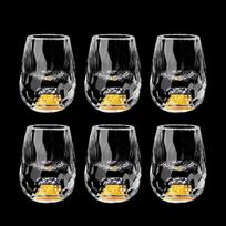 6pcs 15ml Luxury Crystal Glass Whisky Sake Shochu Bar Liqueur Gold Foil Glass Drinkware Set Hard Liquor Wine Glass Tea Cup Gifts 6pcs auksinė