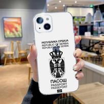 Serbia Passport Phone Case For iPhone 16,15,14,13,12,11 Pro,Max,Plus,X,XS,XR,SE,Mini Transparent Silicone Soft iPhone13 white