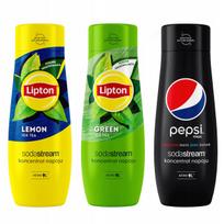 Set of 3 Lipton Lemon+Green+Pepsi Max SodaStream concentrates